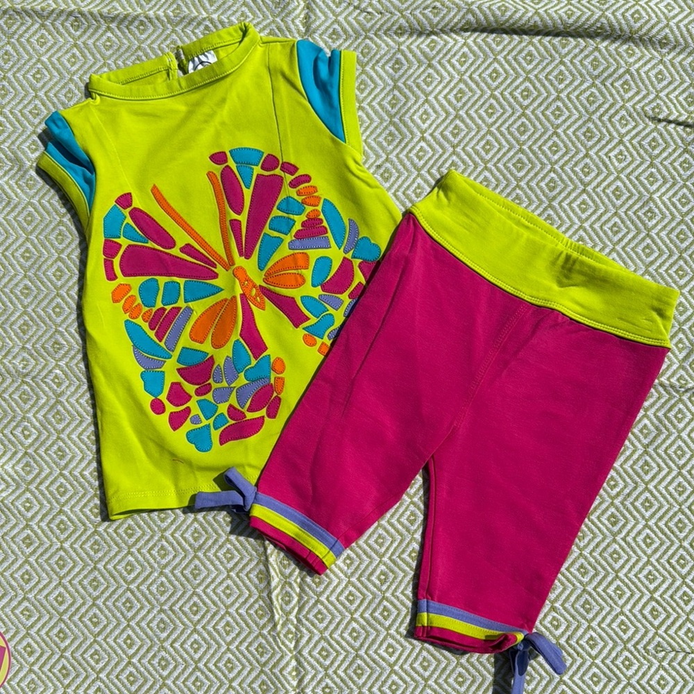 Limeapple Colorful Butterfly Toddler Outfit - Picture 3 of 4